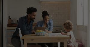 Happy Family around a table