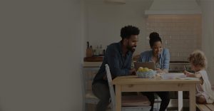 Happy Family around a table